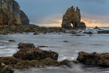 Portizuelo beach in Luarca, Asturias, Spain