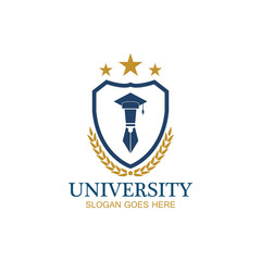 University, Academy, School and Course logo design template