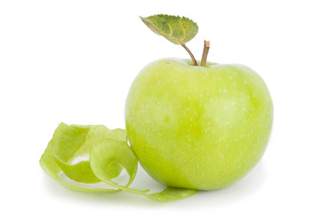 green apple spirale isolated on white