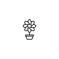 Flower Sunflower Beautiful Icon, Logo, Vector