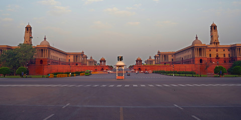 Fototapeta na wymiar NEW DELHI, INDIA - April 26: Rashtrapati Bhavan is the official home of the President of India on April 26, 2019, New Delhi, India.