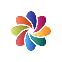 Flower, florist, Rounded Gradient, Beautiful Icon, Logo, Vector