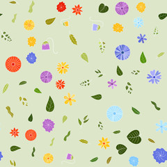 hand drawn vector floral seamless pattern
