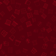 abstract vector doodle christmas presents seamless pattern