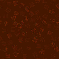 abstract vector doodle christmas presents seamless pattern