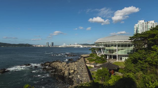 Time Lapse 4k Sunset at Nurimaru APEC House, Busan, South Korea