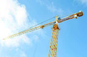 Tower construction crane.