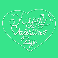 Vector Happy Valentines Day Vintage Card With Lettering.