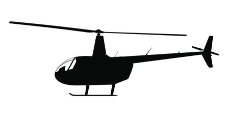 Silhouette of a helicopter on a white background. Vector illustration. © ILYA AKINSHIN