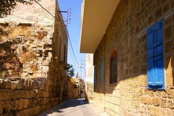 Narrow street in Batroun old town Lebanon