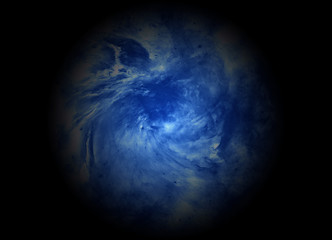 Planet on a black background. Abstract illustration.