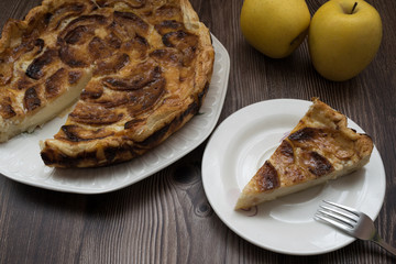 piece of homemade apple pie on a plate