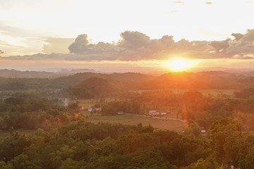 Chocolate Hills on Bohol Island. Country Philippines. A very beautiful place, a tourist attraction with hills. Beautiful landscape