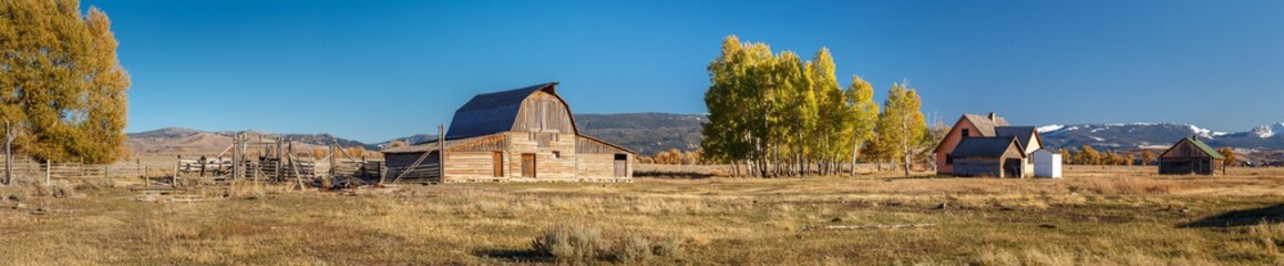 John Moulton Barn within Mormon Row Historic District in Grand Teton National Park, Wyoming - The most photographed barn in America © Atmosphere