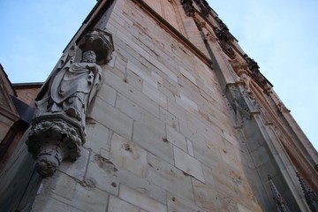 German church with bullet holes from world war two