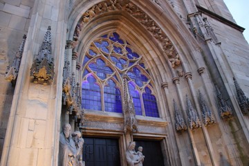 church window with blue light