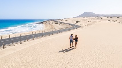 couple walking on the beach
