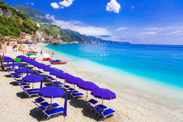 Fototapeta na wymiar Best beaches of Liguria, Italy - Monterosso Al Mare, Cinque terre