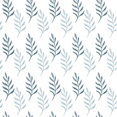 seamless pattern with leaves greenery spring