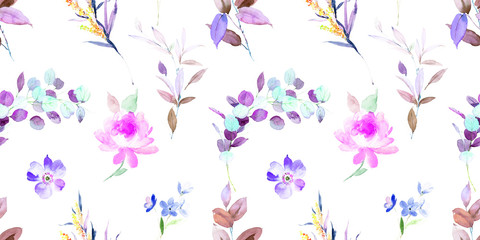 Obraz na płótnie Canvas Watercolor flowers illustration