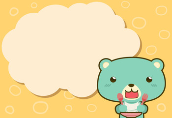 Cute bear and  balloon blank