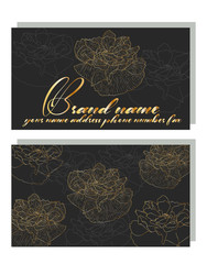 Business Luxury card. Modern Abstract design with poppy flowers decor. Place for texts