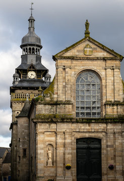 The church and bell towerin Moncontour