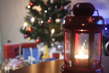 Christmas decoration + gift and candle