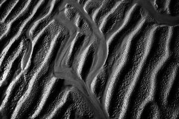 Monochrome Sand Texture Patterns from Morecambe Bay