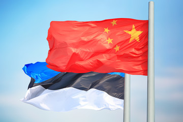 Flags of China and Estonia