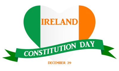 Ireland Constitution Day 29 December. Poster, template, greeting card, banner, background design. 