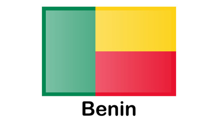 Benin flag, official colors and proportion correctly. National Benin flag.
