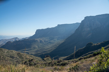 The sun begins to set over the mountains of West Texas. 