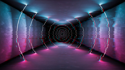 Fantasy advertising for game screen. Technology concept of vhs design. Music neon background illustration. © RDVector