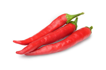 red chili pepper isolate on white with clipping path
