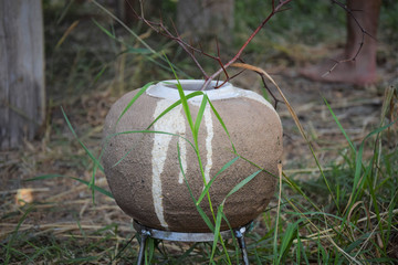 handmade clay flower vase