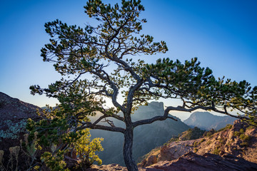 Sun sets over the mountains of West Texas.