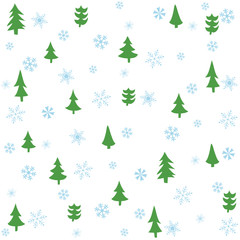 Winter graphic seamless pattern with christmas trees. Hand drawn vector illustration.	