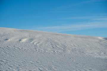 Views from the beutiful dunes of White Sands New Mexico as the sun sets over the desert. 
