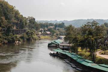 A beautiful village by the river in Kanchanaburi Thailand