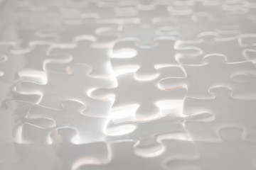 Collapsing jigsaw puzzle floor with glowing gaps