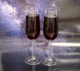 Rotwein neujahr anstossen