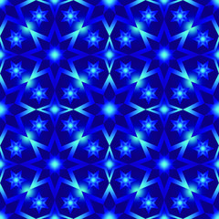 Seamless endless repeating ornament of blue shades