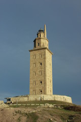 Fototapeta na wymiar Torre de Hércules en la ciudad de A Coruña (Galicia)