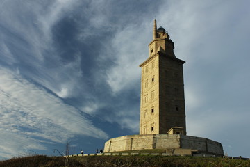 Torre de Hércules en la ciudad de A Coruña (Galicia)