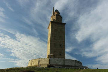 Torre de Hércules en la ciudad de A Coruña (Galicia)