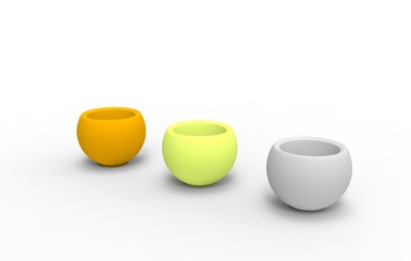 Empty Flower Pot isolated on White Background