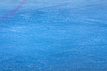 Textures blue ice. Ice rink. Winter background. Overhead view. Nature background