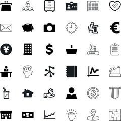 business vector icon set such as: green, school, workplace, piggy, usd, container, site, photography, heart, way, exchange, square, path, earth, think, png, city, connection, reference, focus, travel