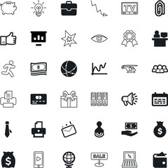 business vector icon set such as: phone, laptop, approved, birthday, give, fitness, player, reduction, group, sphere, sight, case, month, purse, news, ecology, spark, letter, run, sticker, bursting